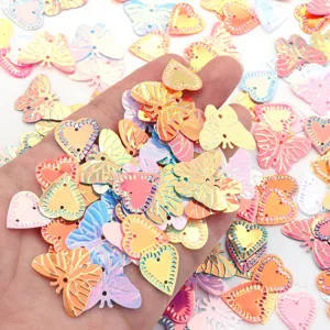 Mixed butterfly heart sequins holographic slime charms DIY crafts garment accessories