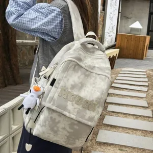 Καθημερινό σακίδιο πλάτης από καμβά tie-dye για φοιτητές, μεγάλη χωρητικότητα σχολείου.