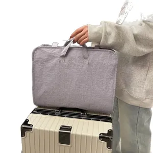 Reise Aufbewahrungstasche Koffer Organizer tragbare Packtasche für Kleidung Unterwäsche lila