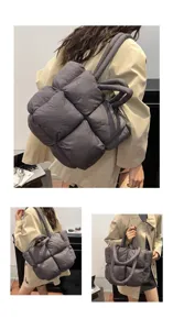 Gewatteerde grid shopper tas vrouwen zachte puffer schoudertas casual stijlvolle handtas