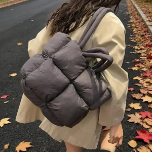 Gewatteerde Puffy Tote Tas Zachte Gevoerde Schoudertas voor Dames Dagelijkse Mode