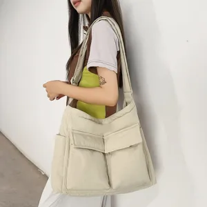 Casual vintage canvas shoulder bag large capacity crossbody bag for students and daily wear