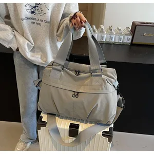 Μεγάλη γκρι τσάντα ταξιδίου ελαφδιά casual αθλητική τσάντα ώμου για γυναίκες και άνδρες