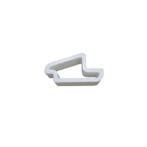 3d printed track shape door wedge detail closeup, plastic door stopper limiter for home use