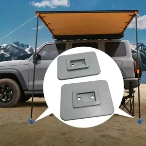 RV Awning Support Foot Pads Heavy Duty Stabilizer Base Camping Canopy Accessories Grey 2Pcs