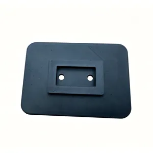 Detailed view of black 3D printed RV awning support foot pad base stabilizer accessory.