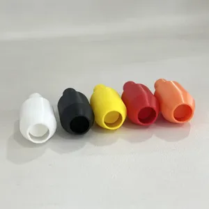 Detailed view of colorful plastic siphon accessories and garden hose shaking connectors.