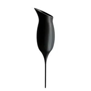 Black wine glass shaped automatic plant waterer, self watering spike for indoor potted plants.
