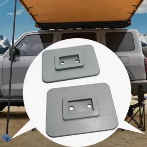 RV awning support foot pad heavy duty stabilizer base camping accessory durable grey plastic