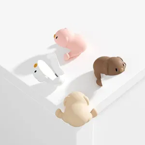 Protectores de esquina de silicona de perrito lindo para mesas de seguridad, suaves.