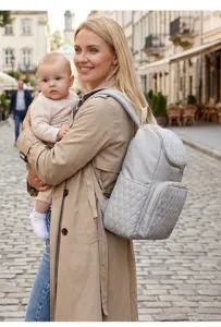 Mochila pañalera acolchada elegante con gran capacidad para madres, muy práctica.