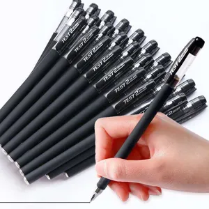 Black Matte Gel Pen Smooth Writing Carbon Pen For Office School Student Exam Stationery