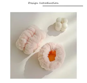 Soft fluffy face wash wristbands absorbent fleece sweat bands for skincare spa routine