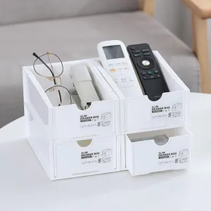 Boite de rangement de bureau empilable organiseur a tiroirs multiples pour cosmetiques.