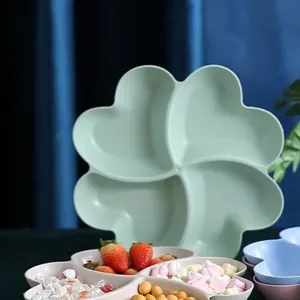 Vierblättriges Kleeblatt herzförmige Obstschale geteilter Snack Aufbewahrungsbox für das Wohnzimmer