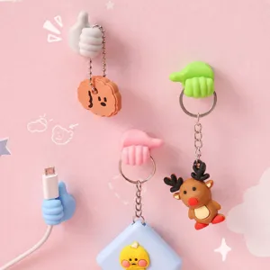 Ganchos de pared de silicona con pulgar hacia arriba organizador de cables adhesivo lindo