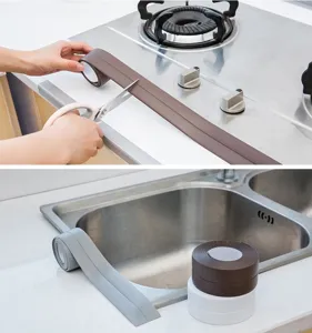 Kitchen waterproof tape moldproof gap sealing strip for sink stove countertop edge protection.