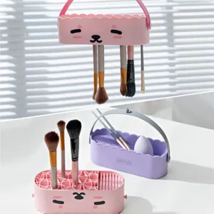 Multifunktionales Make-up-Pinsel-Trockengestell und Kosmetik-Organizer für den Schreibtisch.