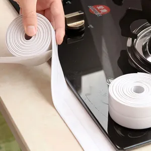 Waterproof kitchen sealing tape for sink corner seam, anti-mold white caulking strip roll