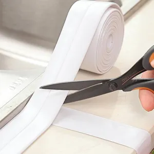 White waterproof sealing tape for kitchen and bathroom, anti-mold caulk strip for wall corners.