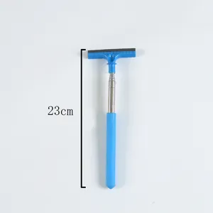 Car rearview mirror wiper telescopic squeegee window glass cleaning tool blue portable compact