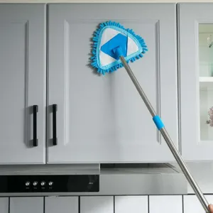 Haushalt Dreieck Reinigungsmopp Staubwedel Chenille Mikrofaser Verstellbar Einziehbar Edelstahl Griff Rotierendes Werkzeug