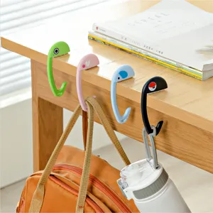 Colgador de Bolso de Escritorio Multifuncional Bonito Diseño de Dientes Gancho Plegable Portátil para Borde de Mesa para Bolso Oficina