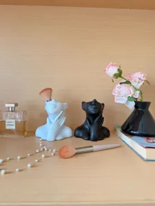 Nordic Abstract Human Face Art Vase Pen Holder Creative Desktop Resin Ornament Home Decor