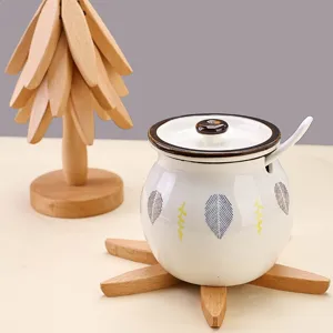 Creative Wooden Tree Coaster Heat Insulation Mat Walnut And Natural Wood Cup Mat Table Decoration Kitchen Accessory