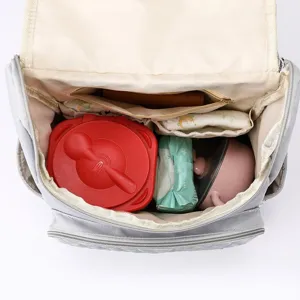 Mochila pañalera grande para mamás, bolso de viaje multifuncional con compartimentos organizados.