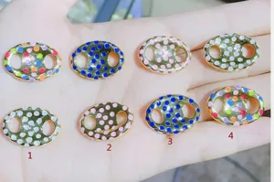 Micro Incrustado 14K Chapado en Oro Botón Goteo de Aceite Aleación Pulsera Tag Accesorios Fornituras de Joyería DIY