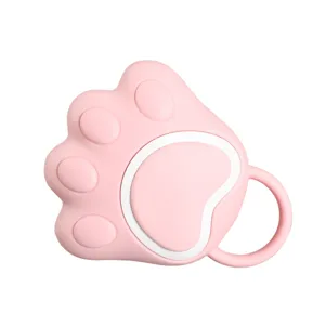 Roze kattenpoot siliconen baby badborstel en hoofdhuid massageborstel voor dagelijks gebruik.