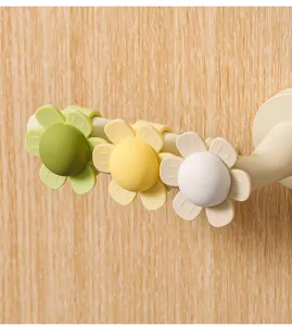 Silicone flower door handle cover detail, cute anti-collision protective cushion guard.