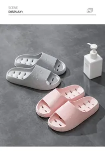 Non-slip shower slippers for women and men, thick-soled quick-drying bathroom home shoes.