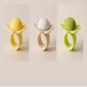 Silicone flower door handle cover protector, soft anti-collision guard for home safety and quiet.
