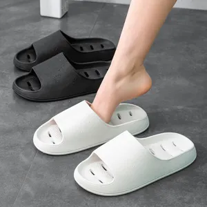 Non-slip thick sole bathroom slippers for women, summer home indoor shower slide sandals.