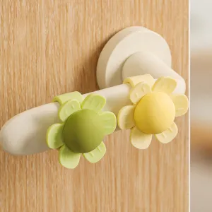 Creative Silicone Flower Door Handle Anti Collision Cover Mute Protective Pad For Home Room Door Protection