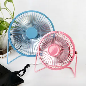 6-inch mini USB desk fan with metal frame and adjustable rotating design for office and home use.