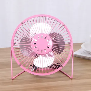 6 Inch Mini Silent USB Fan Rotatable Iron Desk Fan with Aluminum Blades for Office Home