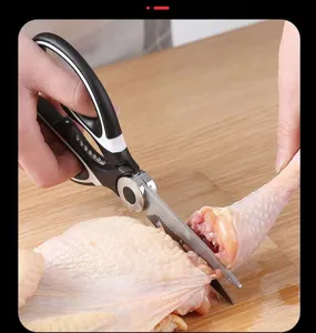 Robuste Edelstahl Küchenschere multifunktionaler Knochenschneider und Fleischschere.