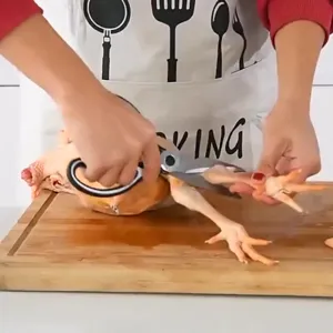 Robuste küchenschere aus edelstahl zum schneiden von hähnchenknochen fleisch mehrzweck