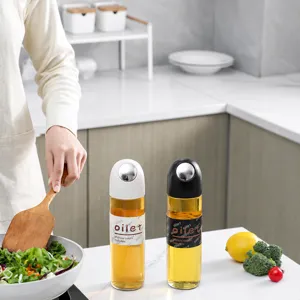 Bottiglia dosatore olio in vetro ad apertura automatica per cucina, grande capacità.