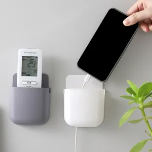 Wall Mounted Storage Box Punch Free Remote Control Holder Multifunctional Phone Organizer Home Living Room