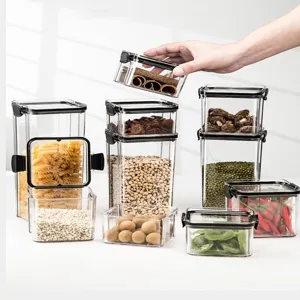 Contenitore per alimenti trasparente in plastica ermetico per cucina e cereali