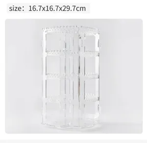 Transparenter Acryl drehbarer Schmuckständer, mehrstöckiger Halsketten und Ohrring Organizer.