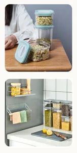 Transparenter Kunststoff-Vorratsbehälter mit Drehdeckel für Küche, Müsli und Trockenfutter.