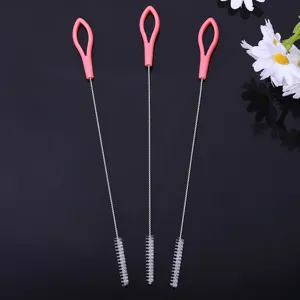Conjunto práctico de cepillos de limpieza largos para botellas y pajitas estrechas.