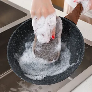 Esponja de limpieza de cocina estropajo de doble cara para lavar sartenes y platos