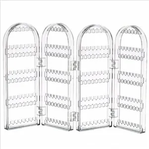 Transparenter Acryl Paravent Schmuckorganizer für Ohrringe und Ketten Präsentationsständer.