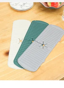 Tapis anti-eclaboussures robinet silicone cuisine evier egouttoir antiderapant eau